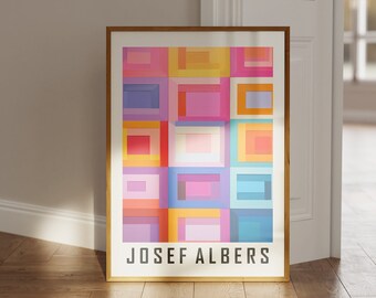 Josef Albers Poster - Abstrakte Bauhaus Kunst als Josef Albers Druck - Homage to the Square - Albers Gemälde - Deutsche Wandkunst