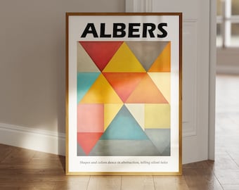 Josef Albers Poster - Abstrakte Bauhaus Kunst als Josef Albers Druck - Homage to the Square - Albers Gemälde - Deutsche Wandkunst