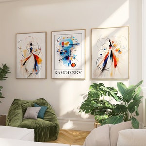 Set di poster Kandinsky - Decorazione murale astratta per la tua casa o come regalo - Set di arte da parete in 3 pezzi - Stampa Kandinsky