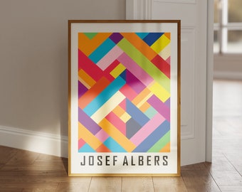 Josef Albers Poster - Abstrakte Bauhaus Kunst als Josef Albers Druck - Homage to the Square - Albers Gemälde - Deutsche Wandkunst