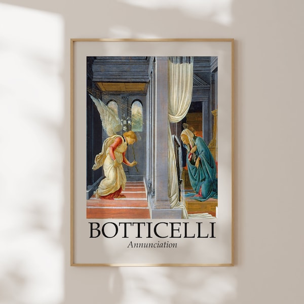 Sandro Botticelli Poster - Annunciation - Hochwertiges Botticelli Gemälde aus der Zeit der Italienischen Renaissance