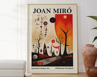 Joan Miro Poster - Abstract Catalan Art as Miro Wall Art, Miro Painting, Abstract Surrealism, Joan Miro Print, Museum Exhibition