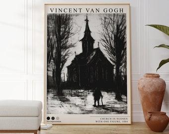Van Gogh Poster - Church in Nuenen, Vincent van Gogh Painting, Vincent van Gogh Poster, Artwork by Vincent van Gogh