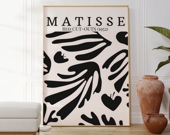 Henri Matisse Poster - Red Cut-Outs - Hochwertiges Poster - Henri Matisse Druck - Moderne Wanddekoration - Matisse Kunst