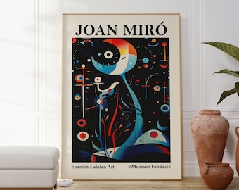 Joan Miro Poster - Abstract Catalan Art as Miro Wall Art, Miro Painting, Abstract Surrealism, Joan Miro Print, Museum Exhibition