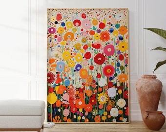 Yayoi Kusama Poster - Abstract Japanese Wall Art in Dot Art Style - Yayoi Kusama Print - High Quality Japandi Posters - Colorful Art