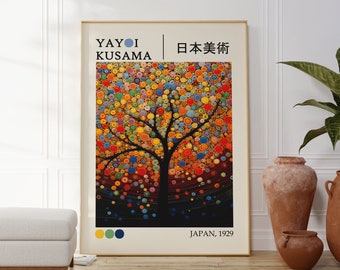 Yayoi Kusama Poster - Hochwertiges Japandi Poster für Ihr Zuhause oder als Geschenk - Yayoi Kusama Druck - Japanische Wandkunst