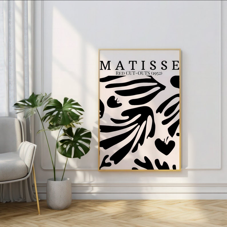 Henri Matisse Poster Red Cut-Outs Hochwertiges Poster Henri Matisse Druck Moderne Wanddekoration Matisse Kunst Bild 2