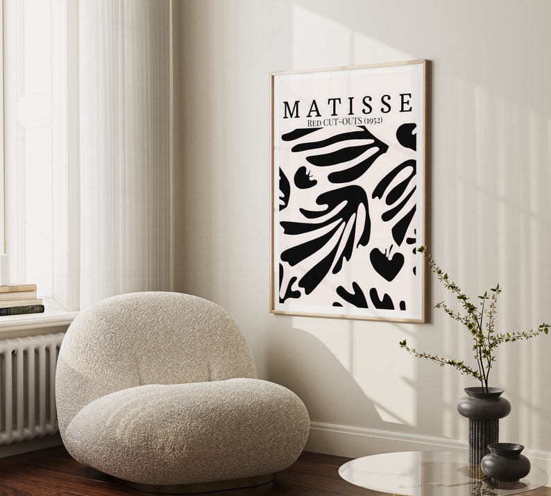 Henri Matisse Poster Red Cut-Outs Hochwertiges Poster Henri Matisse Druck Moderne Wanddekoration Matisse Kunst Bild 8