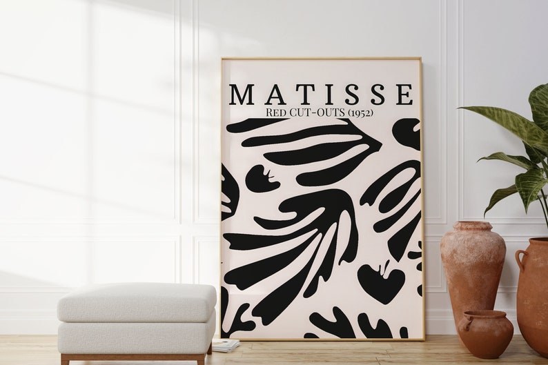 Henri Matisse Poster Red Cut-Outs Hochwertiges Poster Henri Matisse Druck Moderne Wanddekoration Matisse Kunst Bild 1