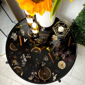 Stylish flower epoxy resin coffee table