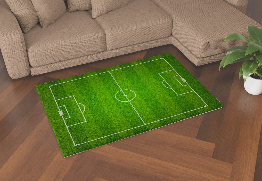 Football Rug Green Rug Football Field Carpetprinted Etsy