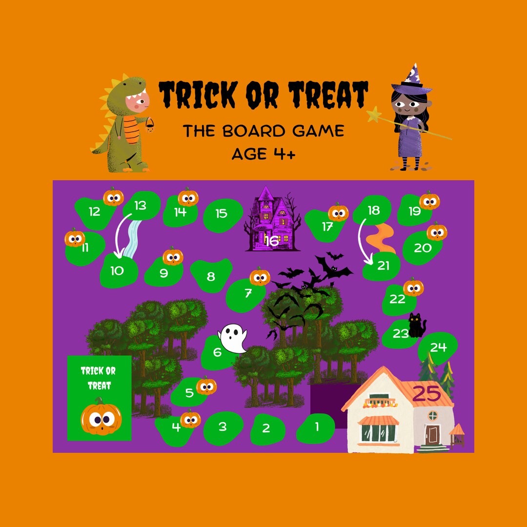 Halloween Board Game Trick or Treat Ages 4 for 24 Players Etsy