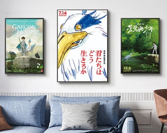 The Boy and the Heron Movie Poster Collection - Authentieke filmmemorabilia - Hoogwaardige canvasafdrukken voor decoratie