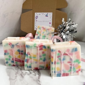 Birthday Cake Goat Milk Soap: Funfetti Confetti Soap with Candle