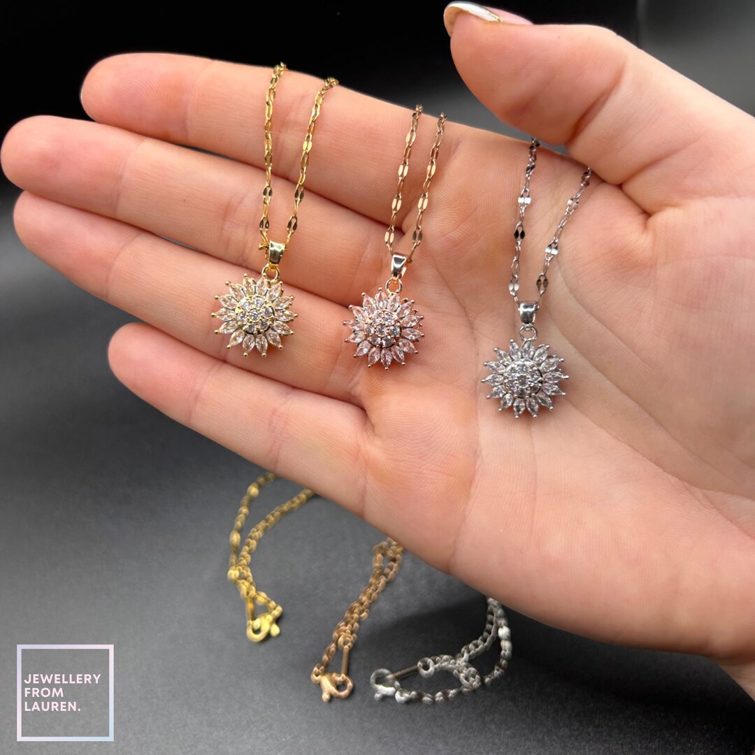 Fidget Sunflower Necklace 2 Layer Fidget Necklace Sunflower Fidget