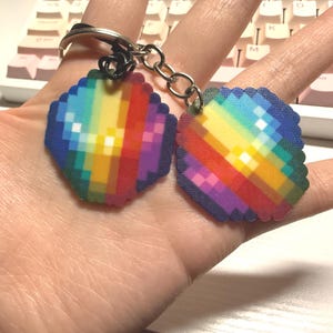 Stardew Valley - Prismatic Shards Keychain, Perler Bead Keychain