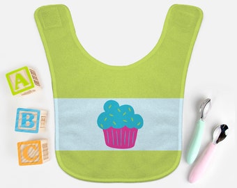 Bavaglino Cupcake Blu, Idee regalo per bambini, Abbigliamento per bambini, Regali unici per bambini, Baby Shower