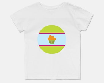 Maglietta per bambini a maniche corte arancione Cupcake, Idee regalo per bambini, Maglietta per bambini, Regali unici per bambini