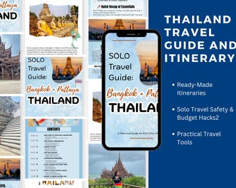 Thailand Travel Guide and Itinerary: Customizable Solo Trip Planner (Digital)