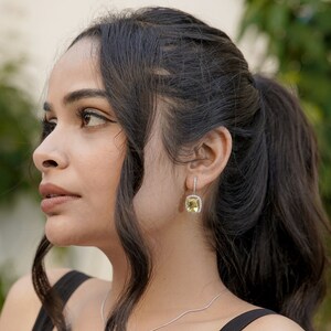 Lemon Quartz Silver Earrings Handcrafted Gemstone Dangles, Sterling Silver Quartz Drops, Yellow ...