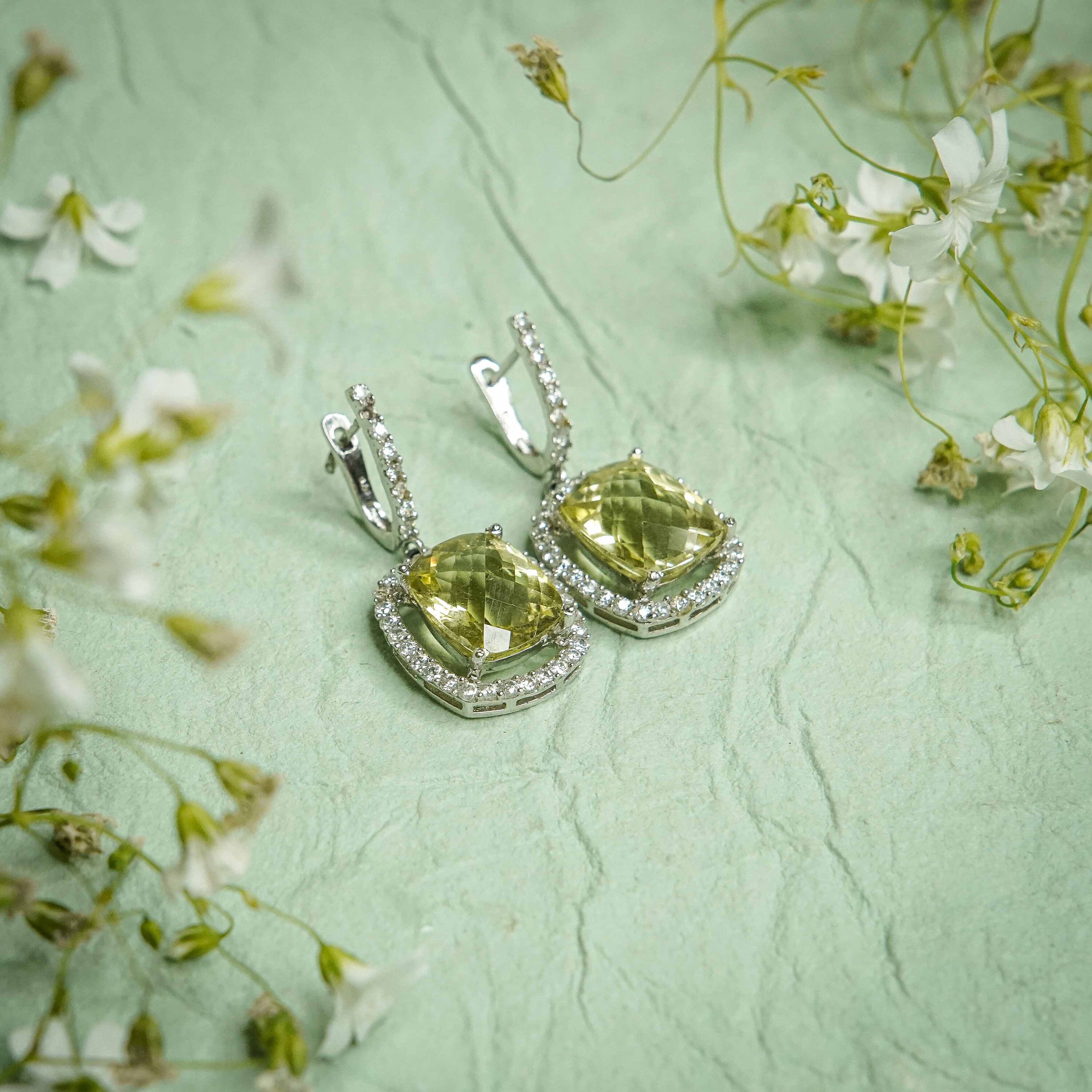 Lemon Quartz Silver Earrings Handcrafted Gemstone Dangles, Sterling ...