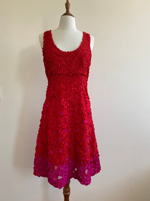 Vintage Alannah Hill Red Pink Magenta Petal Flowe… - image 1