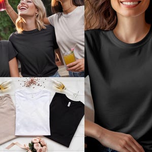 Bella Canvas 3001 tshirt mockup bundle, Black&White tshirt model mockup, shirt mockups bundle, flat lay t-shirt mockup, Digital Mockup Pack