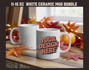 White Ceramic Mug Mockups Bundle (11–15 oz)