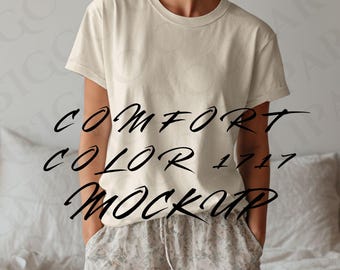 Comfort Colors 1717 T Shirt Mockup, Women T Shirt Mockup, Lifestyle Tee Mockup, Neutral Shirt Mockup, JPG PNG Mockup