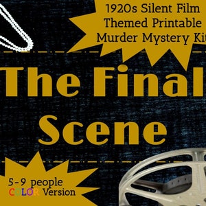 The Final Scene Digital Murder Mystery Party 5-9 person version, Group Game Printable Solve a Mystery Whodunnit Murder Mystery Diner color
