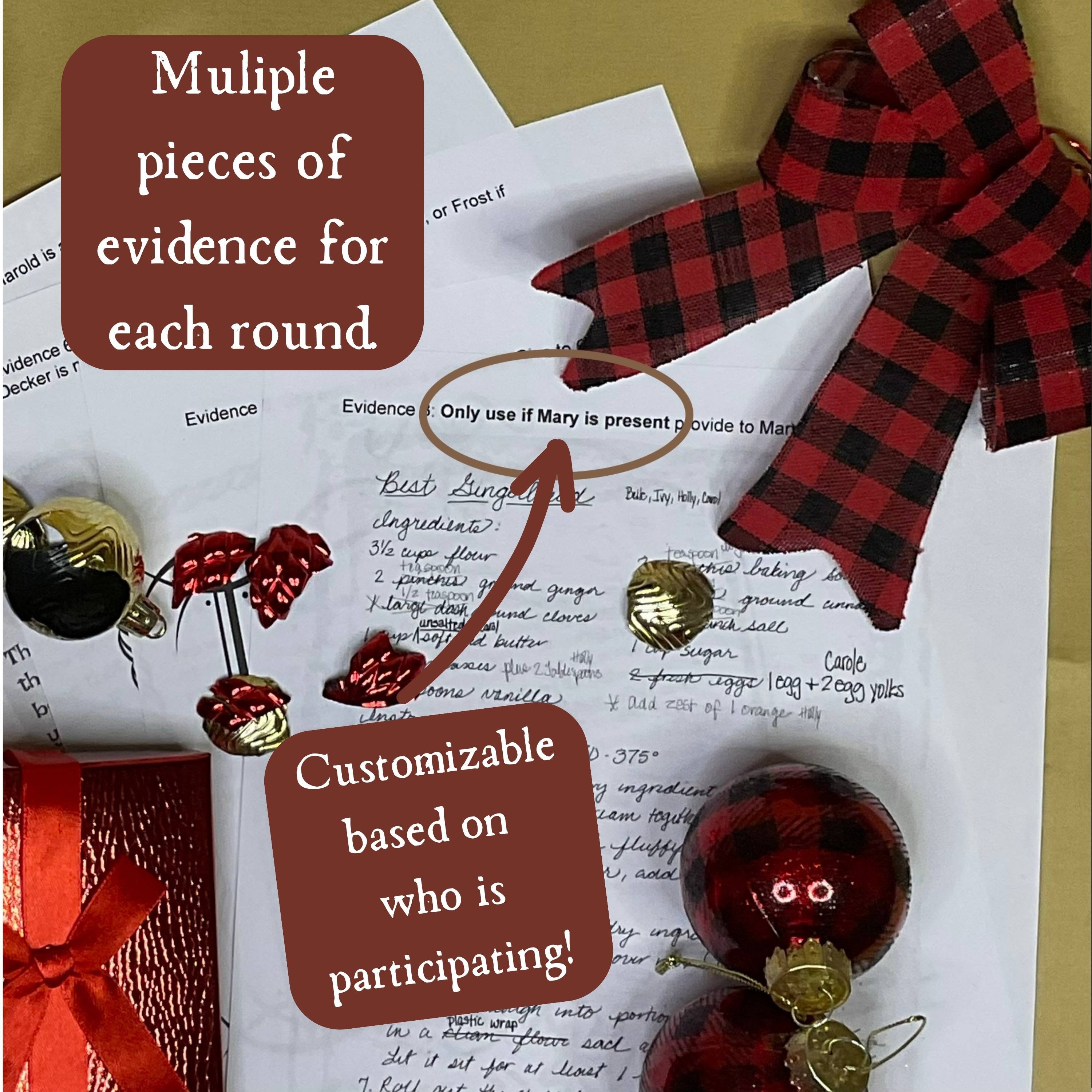 Gingerbread Murder Mystery Game, 6-15 Player Whodunnit, Black and White ...