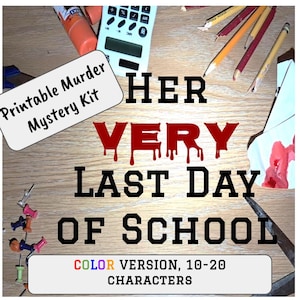 High School Murder Mystery Game: Printable Whodunit, 10-20 Player Color Version (Digital Download)