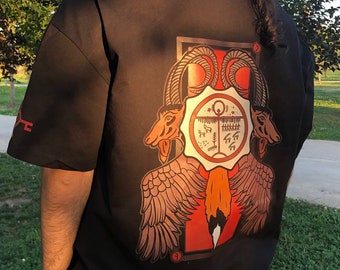 Geest van sjamaan oversize tshirt, sjamanistische tshirt, Turkse tshirt, heidense kleding, sjamaan drum