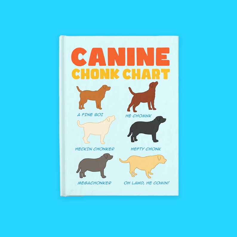 Canine Chonk Chart Hardcover Journal Funny Dog Journal, Veterinarian