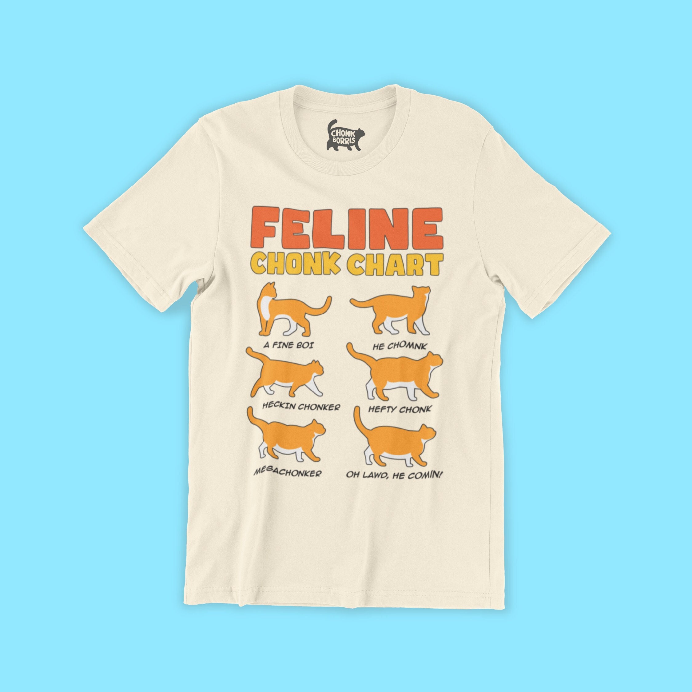 Feline Chonk Chart Unisex Tshirt Funny Cat Shirt, Veterinarian Gift