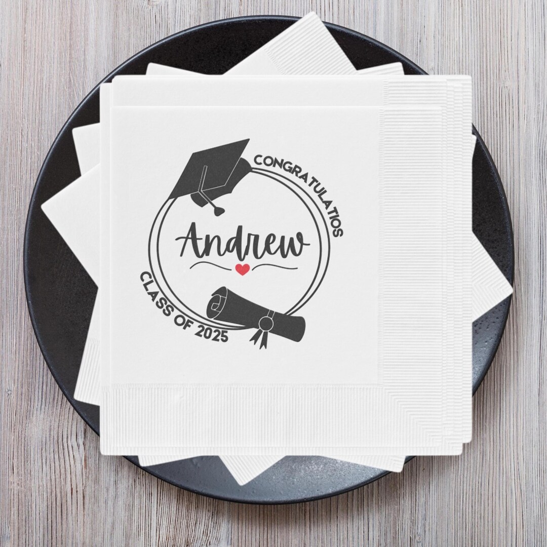 Personalized Graduation Napkins: Class of 2025 Party Decor - Etsy