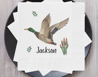Mallard Duck Napkins: Personalized Baby Shower Party Decor