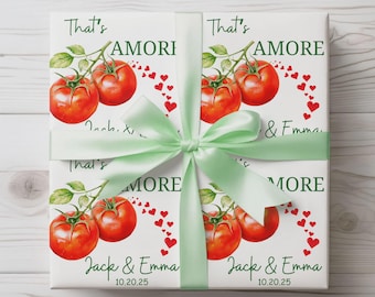 That&#39;s Amore Italian Themed Wrapping Paper Roll Perfect for Italian-Themed Gifts, Birthdays, Bridal Shower, Wedding &Engagement Celebration