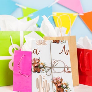 personalized highland cow wrapping paper