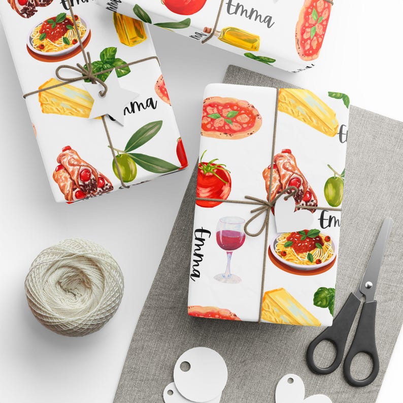 Personalized Italian Food Wrapping Paper: Culinary Gift Wrap - Etsy