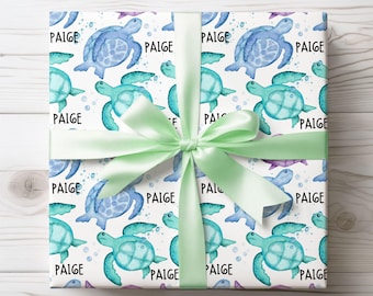 Colorful Sea Turtle Wrapping Paper: Eco-Friendly Ocean Theme Gift Wrap