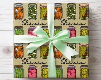 Canning Gift Wrapping Paper: Unique Foodie Design