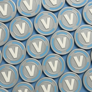 Réplicas de moedas 3D vbuck fort, pacote com 4 unidades