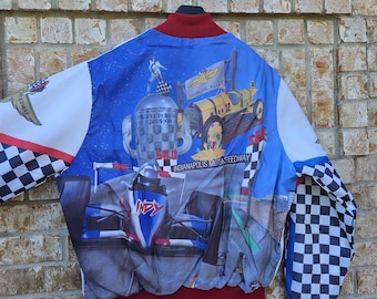 Rara jaqueta vintage Indy 500 1991 - Nascar - Branca - EUA 1X - Condição vintage impecável