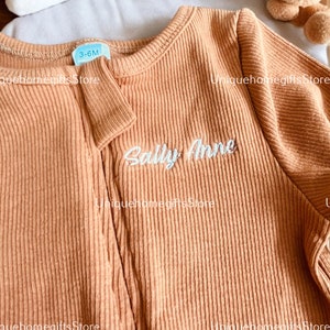 Custom Baby Romper Gift  Outfit Birthday Girl Personalized Baby Name Romper Embroidered Baby Grow Newborn Essential kids clothing