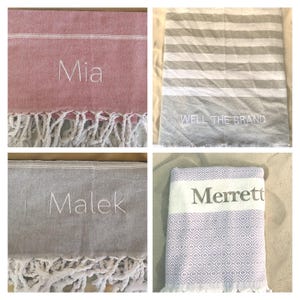 Personalized Beach Towel Gift, Personalized Gifts, Bridesmaid Gift, Bachelorette Party Favor, Wedding Gifts, Bride Gift, Turkish Beach Towel