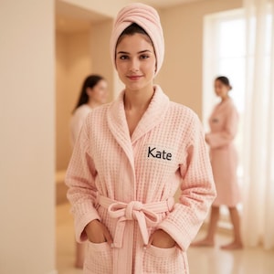 Personalized Waffle Knit Robe: Monogrammed Spa Gift