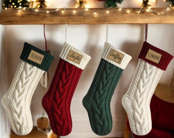 Monogrammed Knit Christmas Stocking: Personalized Scandinavian Decor