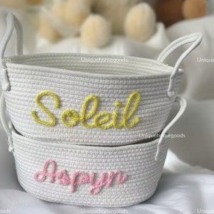Personalisierter Babyparty-Geschenkkorb, Seil-Baumwollbaby-Geschenkkorb, Baby-Geschenkkorb, Spielzeugkorb, Neugeborenen Geschenk, Baby-Namensgeschenk